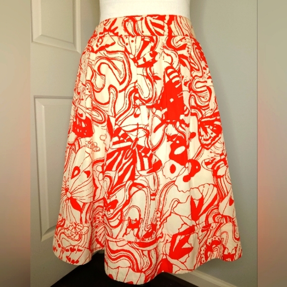 Anthropologie Dresses & Skirts - Anthropologie fei 100% Cotton Skirt with Butterfly Print